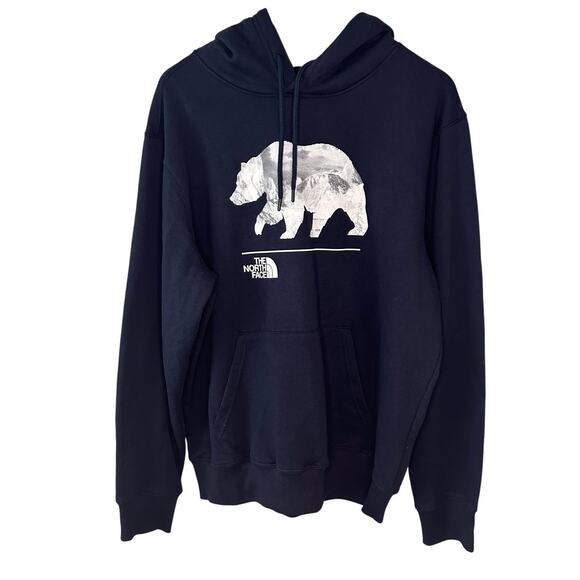The North Face mens navy Bear pullover hoodie size L - Picture 1 of 7